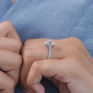 Old Mine Cushion Lab Diamond Solitaire Ring / 0.50 To 3.00 CT Square OMC Old Mine Diamond Ring / Claw Prong Set CVD Diamond Ring For Her