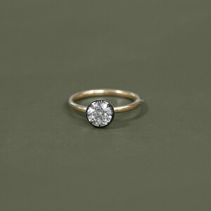 1.00 CT Old European Round Lab Diamond Ring / 14K Yellow Gold Solitaire Engagement Ring / Old Cut Vintage Ring For Her / Anniversary Gift