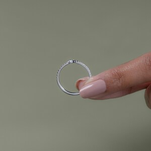 Half Round Shape Curved Accent Ring  Round Diamond Arch Ring  10K Solid Gold Engagement Ring  Conflict Free Diamond Anniversary Ring