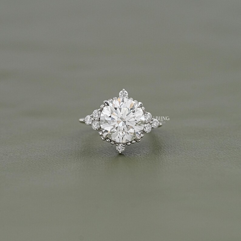 5.00 CT Round Cut Lab Grown Diamond Solitaire Engagement Ring / IGI Certified Man Made Diamond Wedding Ring / Maid Of Honor Gift For Her