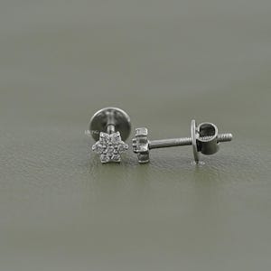 Round Cut Lab Grown Diamond Cluster Earrings/ Eco Friendly Diamond Stud Earrings/ Floral Style CVD Diamond Earrings/ Screw Back Earrings