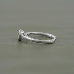 Old Mine Cushion Cut Lab Grown Diamond Engagement Ring/ CVD Diamond Solitaire Wedding Ring/ Milgrain Bezel Set Ring/ Birthday Gift For Her