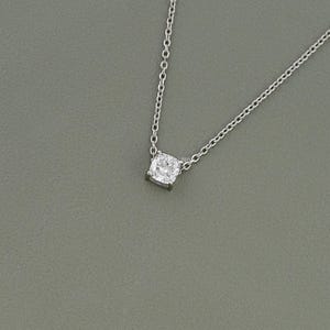 Square Cushion Lab Grown Diamond Pendant / Eco Friendly Diamond Solitaire Pendant / Conflict Free Diamond Minimalist Pendant For Bridal Gift
