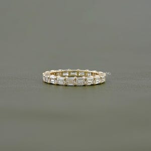 East West Emerald Cut Lab Grown Diamond Eternity Band / Man Made Diamond Wedding Band For Bride To Be / Personalized Jewelry Gift For Her