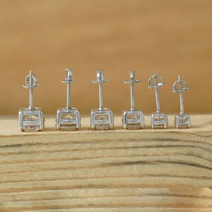 14K Solid Gold Diamond Stud Earrings / Moissanite Men's Stud / Solitaire Diamond Screw Back Earrings / Anniversary Gift For Husband