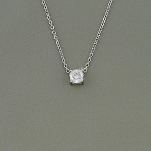 Square Cushion Lab Grown Diamond Pendant / Eco Friendly Diamond Solitaire Pendant / Conflict Free Diamond Minimalist Pendant For Bridal Gift