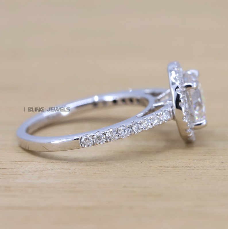 Mothers Day Sale Round Moissanite Engagement Ring Round Halo Diamond Ring Anniversary Ring for Her Moissanite Promise Ring on Etsy