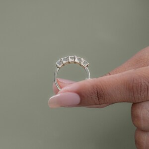 Princess Cut CVD Diamond Five Stone Ring / EF-VS Lab Wedding Ring / Anniversary Ring For Wife / Hand Made Diamond Proposal Ring