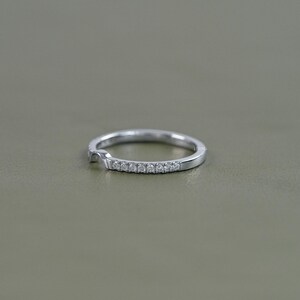 Half Round Shape Curved Accent Ring  Round Diamond Arch Ring  10K Solid Gold Engagement Ring  Conflict Free Diamond Anniversary Ring