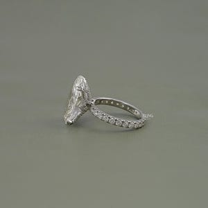 Oval Cut Lab Diamond Solitaire Wedding Ring / 10.00 CT IGI Certified CVD Diamond Fishtail Set Engagement Ring / Maid Of Honor Gift For Her