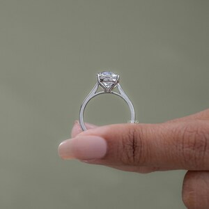Old Mine Cushion Lab Diamond Solitaire Ring / 0.50 To 3.00 CT Square OMC Old Mine Diamond Ring / Claw Prong Set CVD Diamond Ring For Her