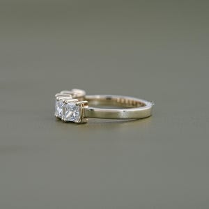 Princess Cut CVD Diamond Five Stone Ring / EF-VS Lab Wedding Ring / Anniversary Ring For Wife / Hand Made Diamond Proposal Ring