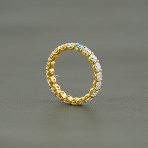 Round Cut CVD Diamond Full Eternity Band / Lab Grown Color Diamond Proposal Band / Conflict Free Diamond Anniversary Band / Birthday Gift