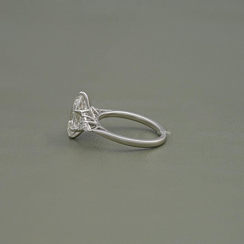 Oval Cut Lab Grown Diamond Seven Stone Engagement Ring / Pear Cut Eco Friendly Diamond Solitaire Wedding Ring / Anniversary Gift For Her