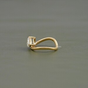 Pear Cut Lab Grown Diamond Solitaire Ring/ Eco Friendly Diamond Engagement Ring/ CVD Diamond East West Set Curved Bridal Ring/ Gift For Wife