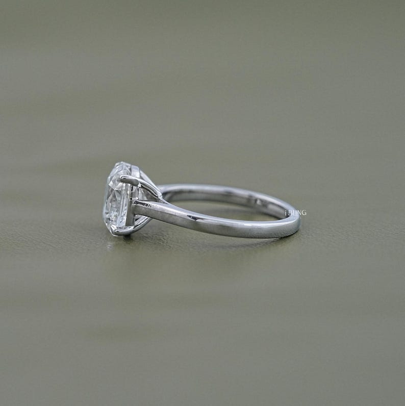 Old Mine Cushion Lab Diamond Solitaire Ring / 0.50 To 3.00 CT Square OMC Old Mine Diamond Ring / Claw Prong Set CVD Diamond Ring For Her