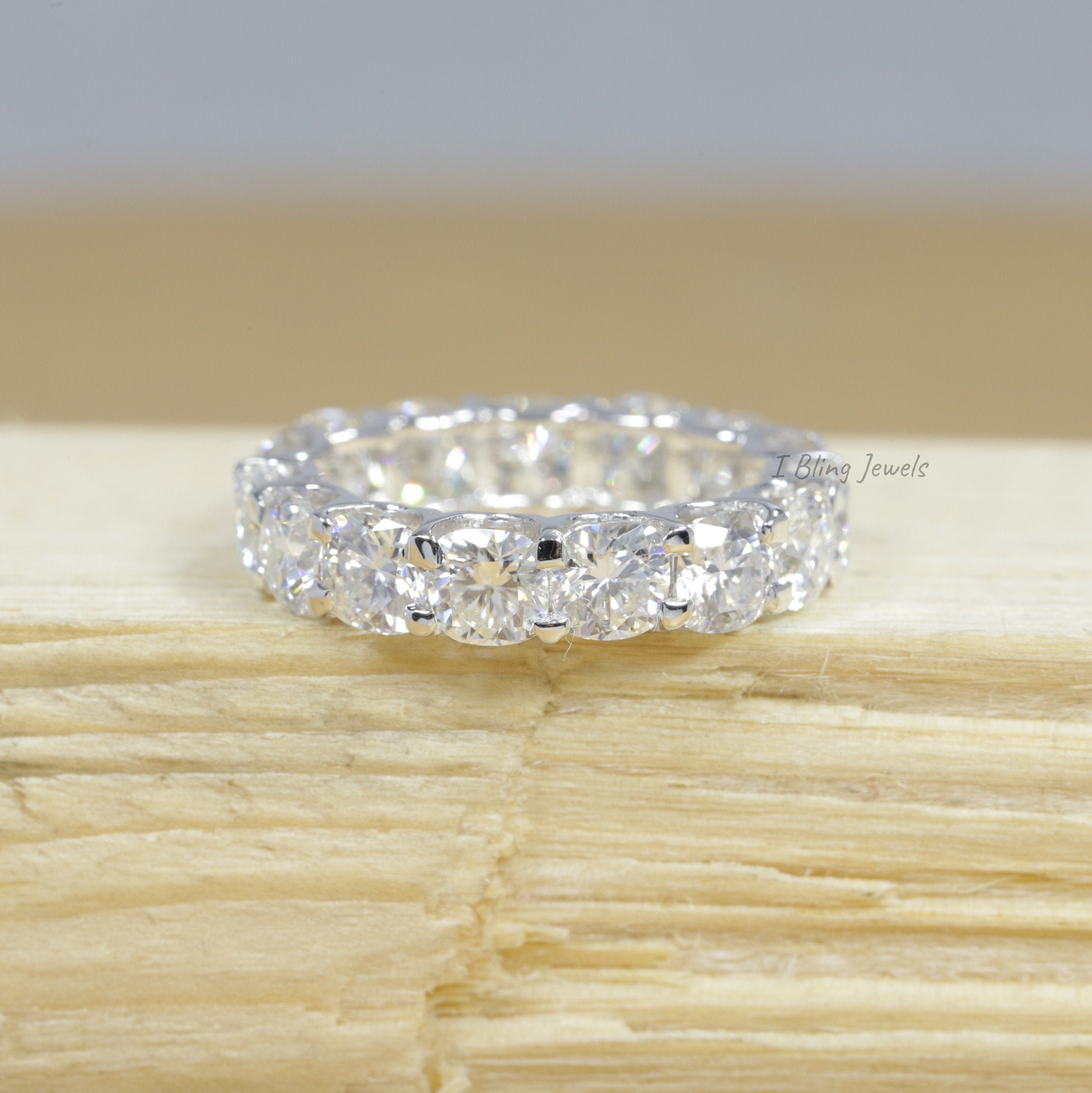Cushion Moissanite Eternity Band / Full Eternity 10K Solid Etsy