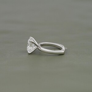 IGI Certified 6 CT Round Cut Handmade Diamond Euro Statement Ring / Round Shape Lab Diamond Engraving Engagement Ring / Wedding Gift For Her