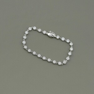 Old European Round Cut Lab-Grown Diamond Tennis Bracelet/ CVD Diamond Bracelet For Women/ 14K Solid Gold Wedding Bracelet/ Bridesmaid Gift