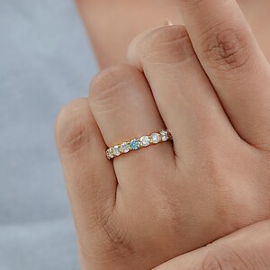 Round Cut CVD Diamond Full Eternity Band / Lab Grown Color Diamond Proposal Band / Conflict Free Diamond Anniversary Band / Birthday Gift