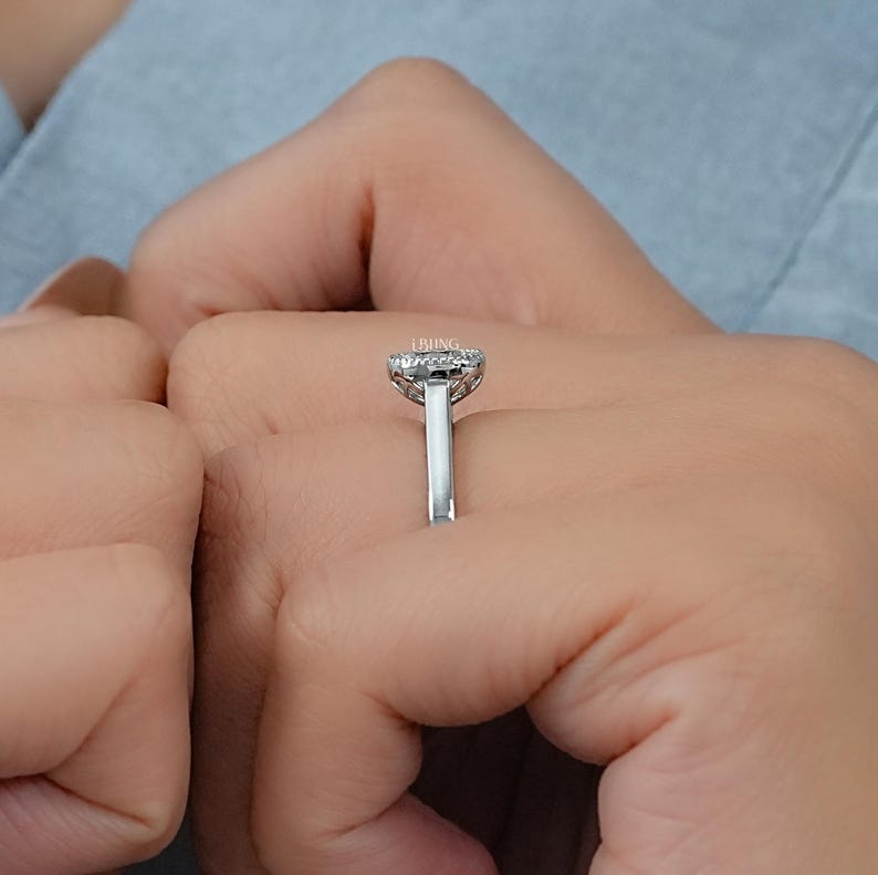 Old Mine Cushion Cut Lab Grown Diamond Engagement Ring/ CVD Diamond Solitaire Wedding Ring/ Milgrain Bezel Set Ring/ Birthday Gift For Her