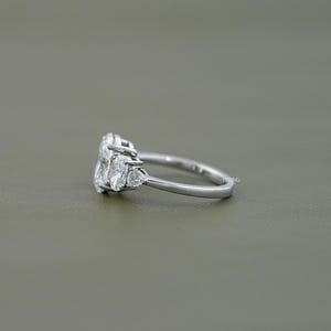 Oval Cut Lab Grown Diamond Five Stone Engagement Ring / EF-VS Diamond Stacking Ring / 14K Solid Gold Proposal Ring For Her / Bridesmaid Gift
