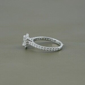 Radiant Cut Eco-Friendly Diamond Engagement Ring CVD Diamond Halo Accent Ring EF-VS Lab-Grown Diamond Wedding Ring Bridal Ring For Her