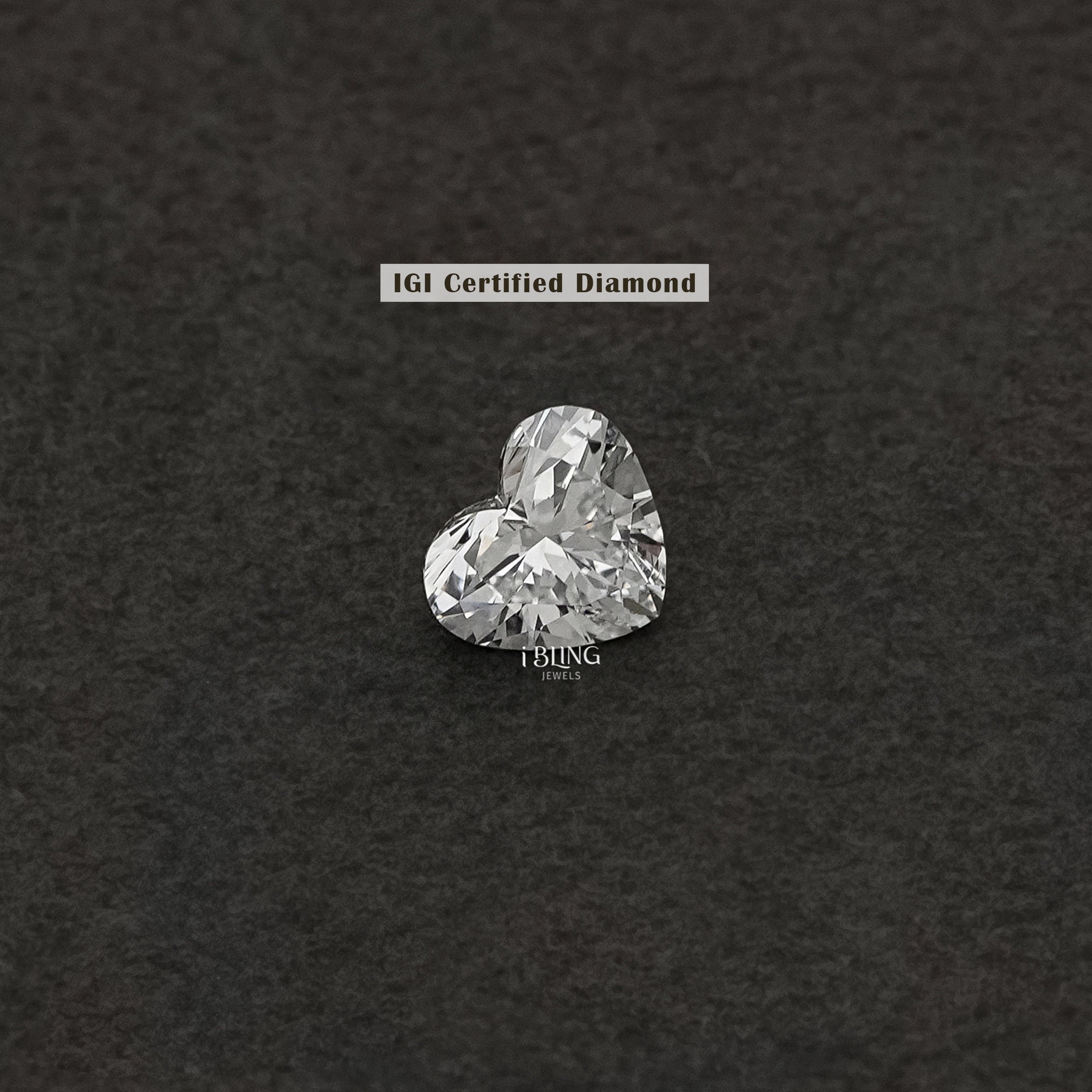 Heart Cut Lab Grown Loose Diamond For Solitaire Pendant/ 1.00 To 5.00 CT IGI Certified Lab Loose Diamond/ CVD Diamond For Customized Jewelry