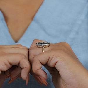 Oval Cut Man Made Diamond Solitaire Engagement Ring / 9 CT IGI Certified Diamond Prong Set Wedding Ring / Two Tone Ring For Anniversary Gift