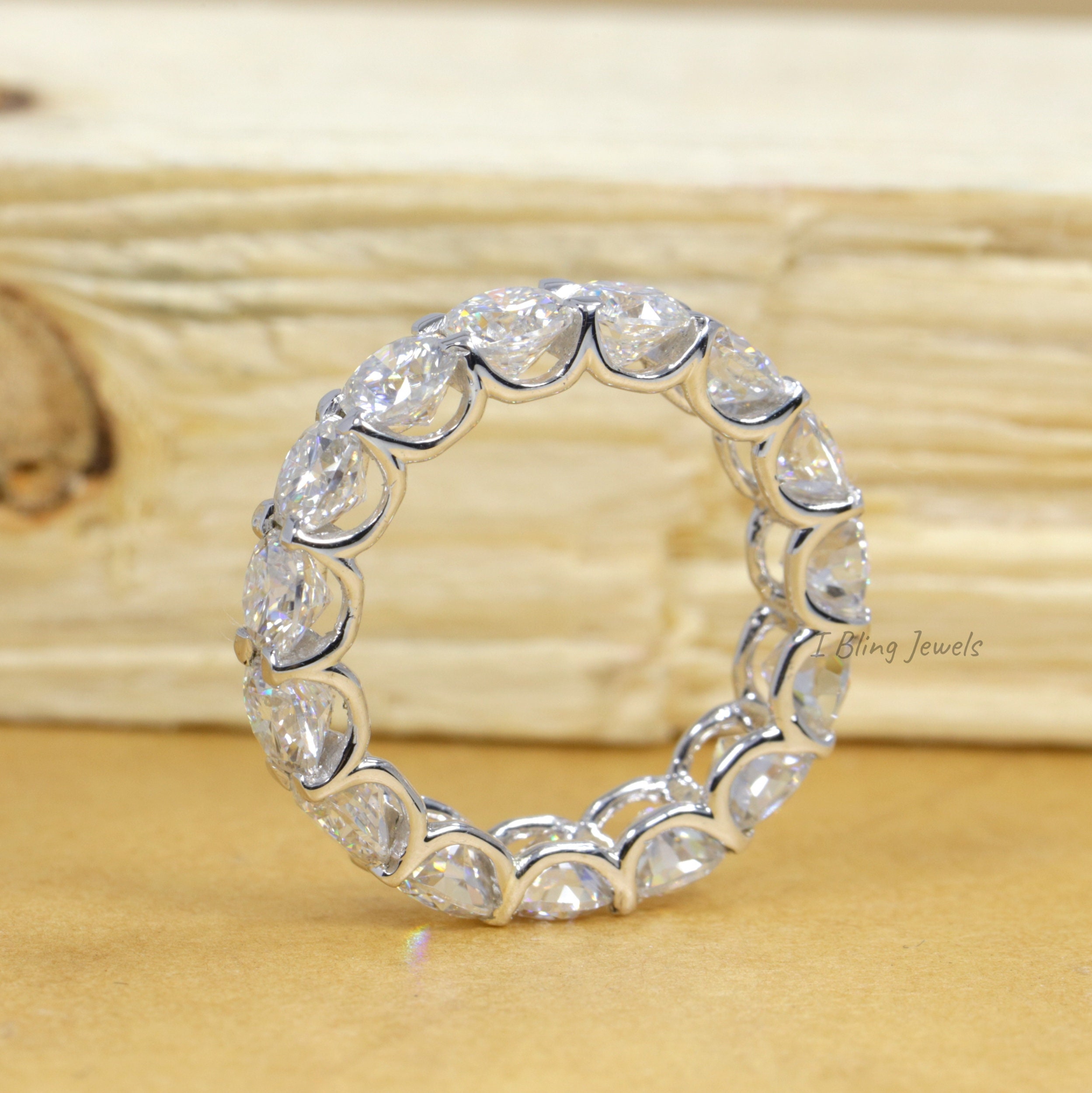 Cushion Moissanite Eternity Band / Full Eternity 10K Solid Etsy