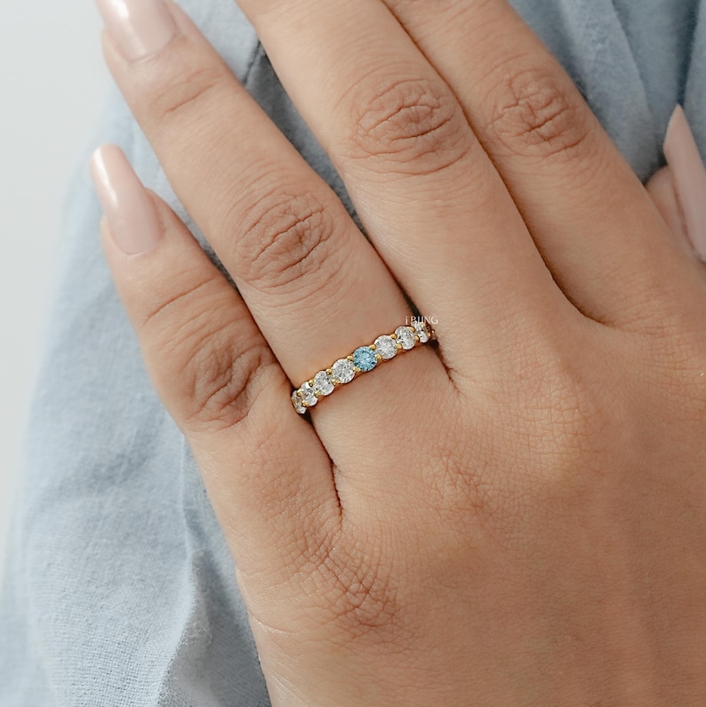 Round Cut CVD Diamond Full Eternity Band / Lab Grown Color Diamond Proposal Band / Conflict Free Diamond Anniversary Band / Birthday Gift