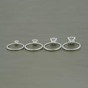 Round Moissanite Solitaire Engagement Ring / Colorless Moissanite Promise Ring For Her / Claw Prong Set Women's Ring / Ready To Ship