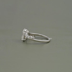2 CT Oval Cut Lab Grown Diamond Solitaire Engagement Ring / Marquise Cut Conflict Free Diamond Prong Set Bypass Ring / Wedding Gift For Her