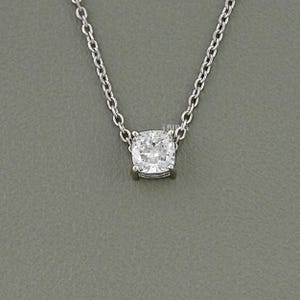 Square Cushion Lab Grown Diamond Pendant / Eco Friendly Diamond Solitaire Pendant / Conflict Free Diamond Minimalist Pendant For Bridal Gift