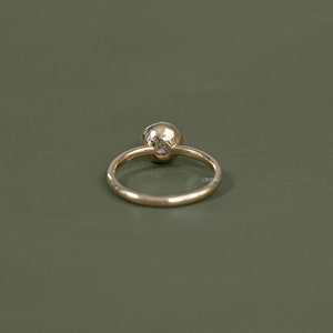 1.00 CT Old European Round Lab Diamond Ring / 14K Yellow Gold Solitaire Engagement Ring / Old Cut Vintage Ring For Her / Anniversary Gift