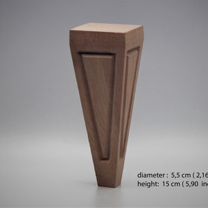 Beech Wood Furniture Leg: Farmhouse Table, Bed, Sofa Feet (5.9 inch)