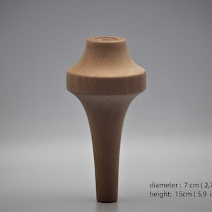 Beech Wood Furniture Leg: Turned Bed/Sofa/Table Feet (15cm)