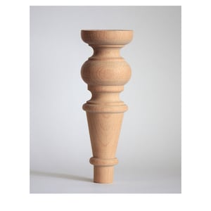 Beech Wood Turned Furniture Leg: Unpainted Bed/Sofa Feet (7x20cm)