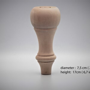 Beech Wood Furniture Leg: Turned Farmhouse Table Feet (6.7 inch)