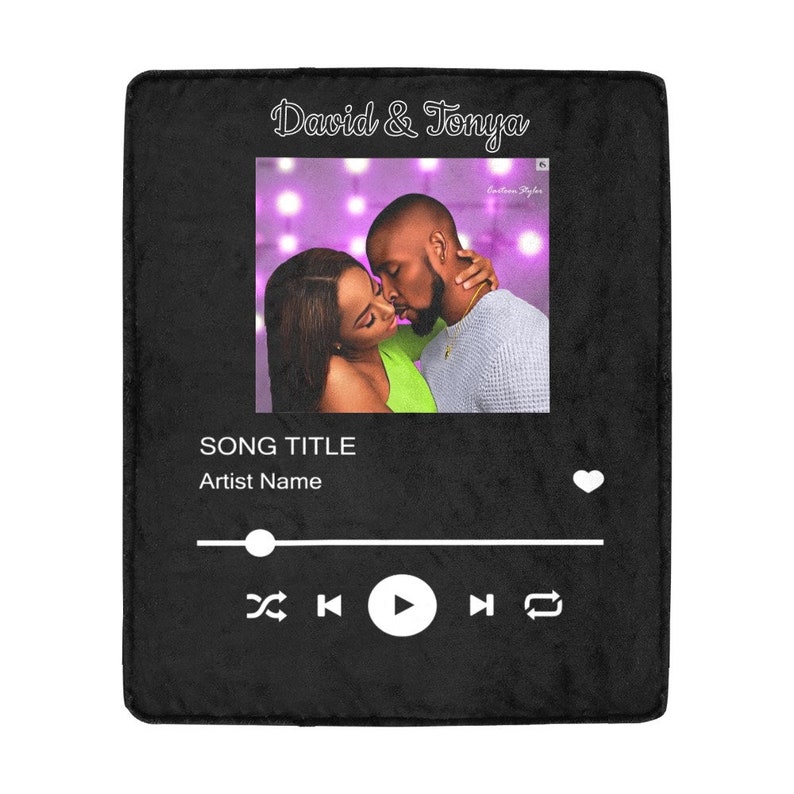 Personalized Spotify Scannable Photo Fleece Throw Blanket for Etsy