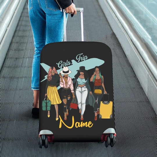 Disover Personalized Girls Trip Luggage Cover-Black