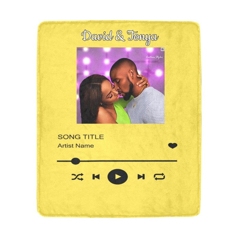 Personalized Spotify Scannable Photo Fleece Throw Blanket for Etsy