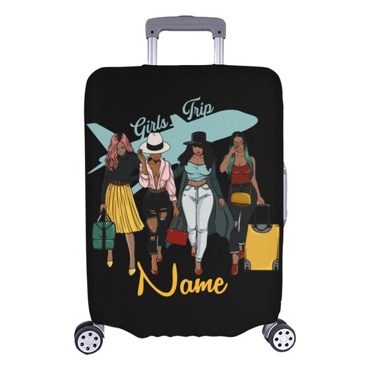 Disover Personalized Girls Trip Luggage Cover-Black