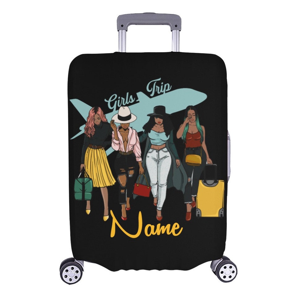 Discover Personalized Girls Trip Luggage Cover-Black