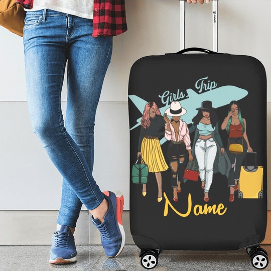 Disover Personalized Girls Trip Luggage Cover-Black