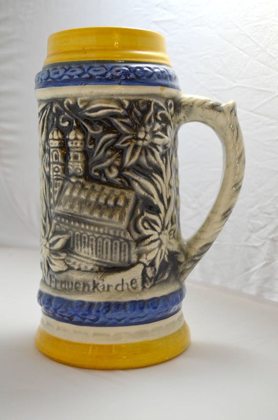 Large German Beer Stein Mug With Hofbrauhaus And Frauenkirche Etsy