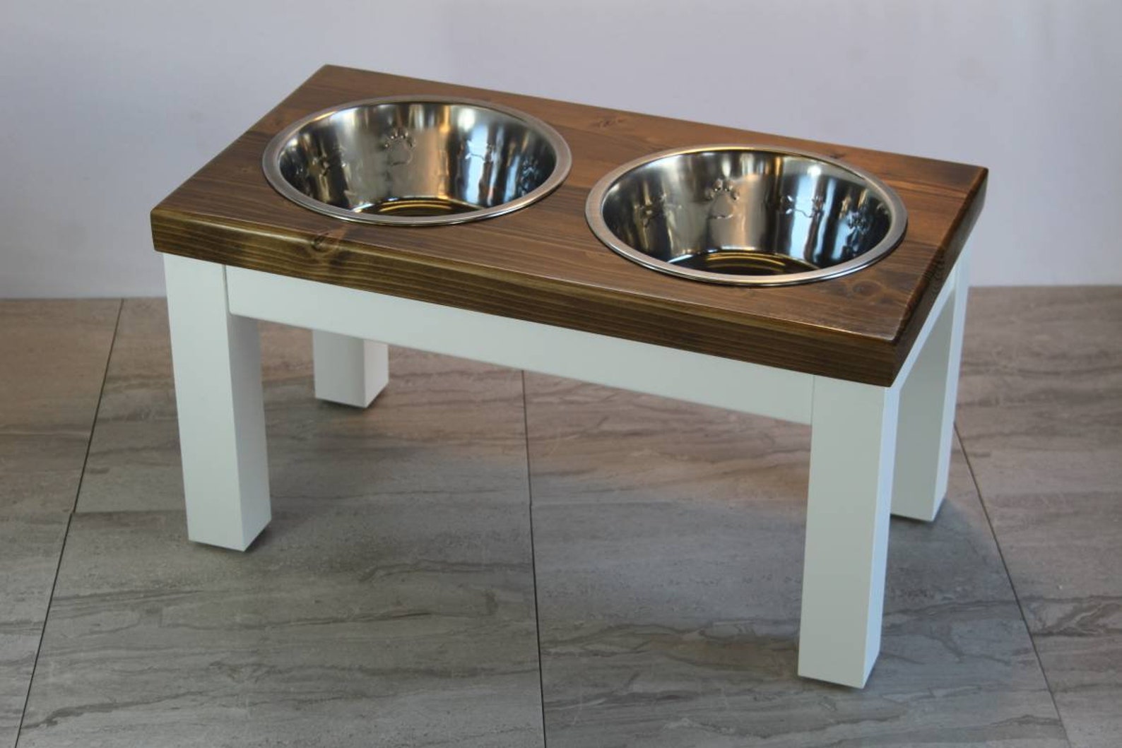 Large dog double dog bowl table raised feeder raised dog Etsy