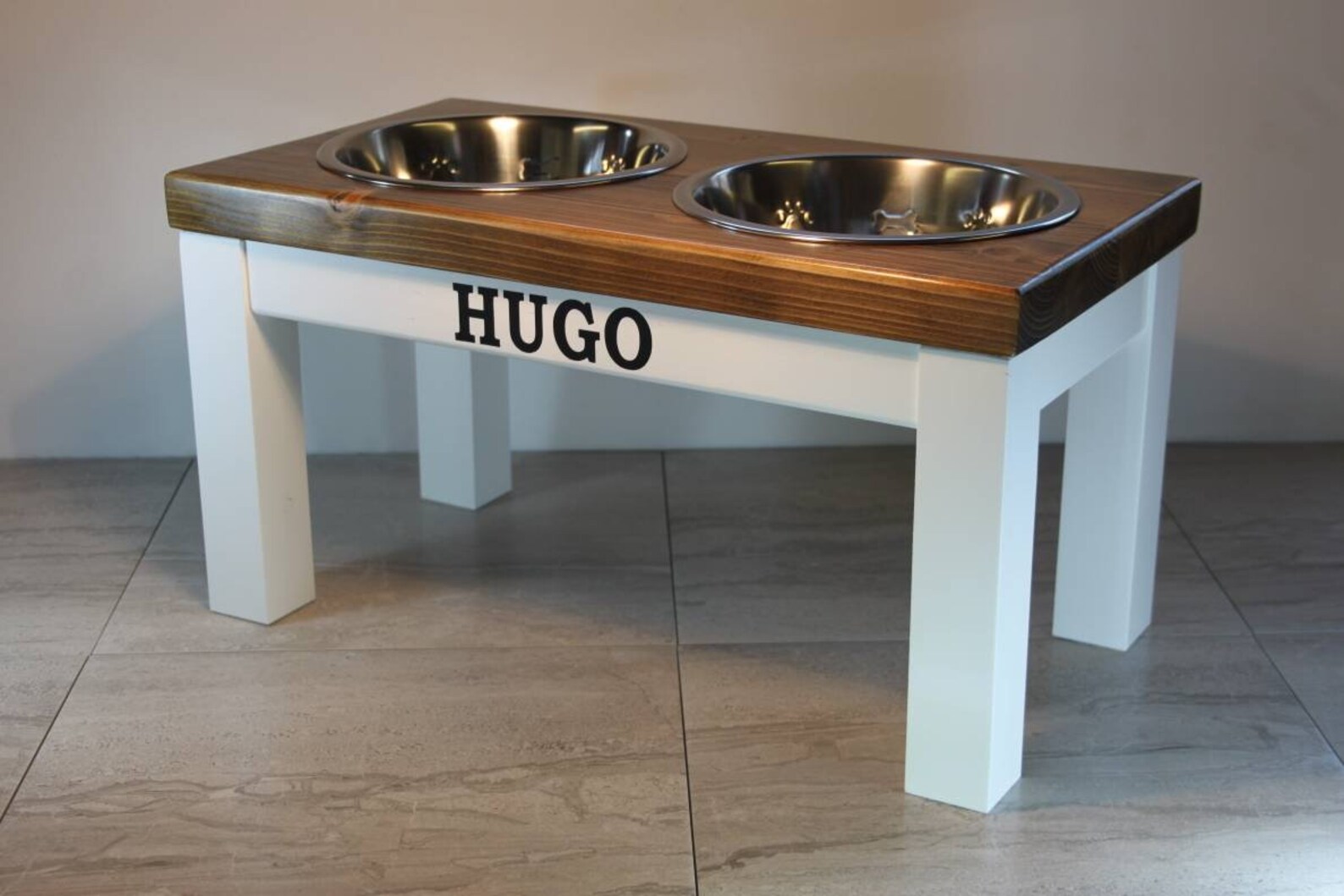 Large dog double dog bowl table raised feeder raised dog Etsy