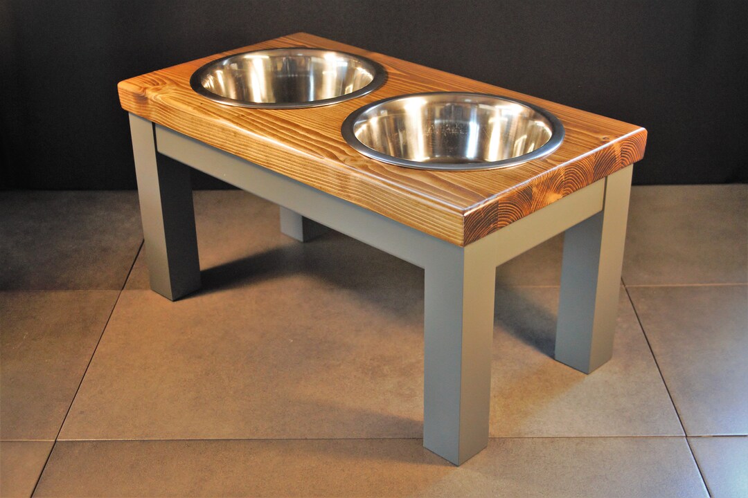 Large Dog, Double Dog Bowl Table, Raised Feeder, Raised Dog Bowl, Dog
