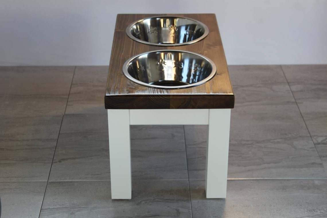 Large dog double dog bowl table raised feeder raised dog Etsy